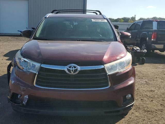 5TDJKRFH2ES010775 - 2014 TOYOTA HIGHLANDER XLE Burdeos foto 5