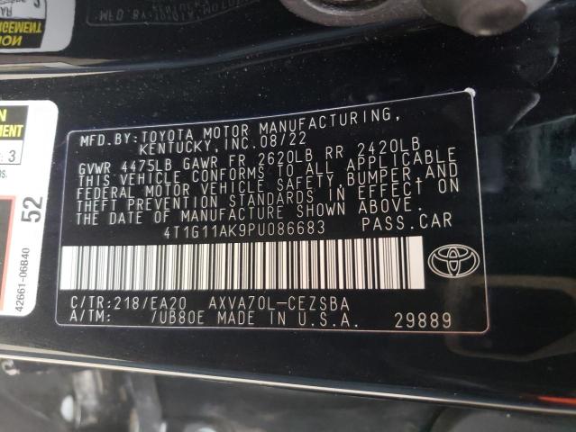 4T1G11AK9PU086683 - 2023 TOYOTA CAMRY SE NIGHT SHADE BLACK photo 13