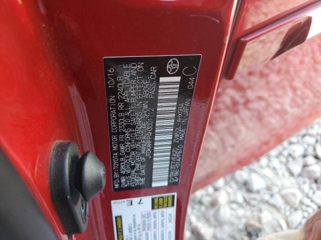 JTDKARFP4H3001712 - 2017 TOYOTA PRIUS PRIM 红色 照片 12