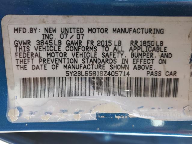 5Y2SL65818Z405714 - 2008 PONTIAC VIBE 蓝色 照片 12