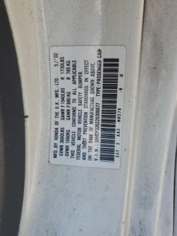 SHHEP33522U306677 - 2002 HONDA CIVIC SI WHITE photo 13