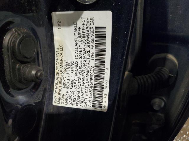 19XZE4F58NE009272 - 2022 HONDA INSIGHT EX BLUE photo 12