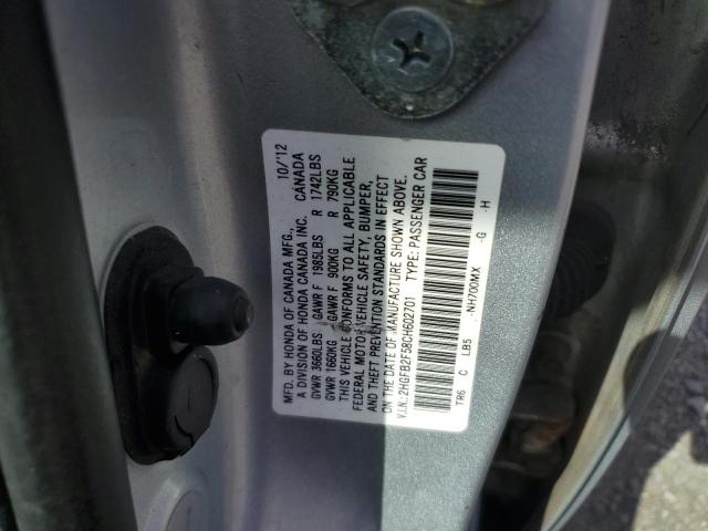 2HGFB2F58CH602701 - 2012 HONDA CIVIC LX Gümüş foto 12