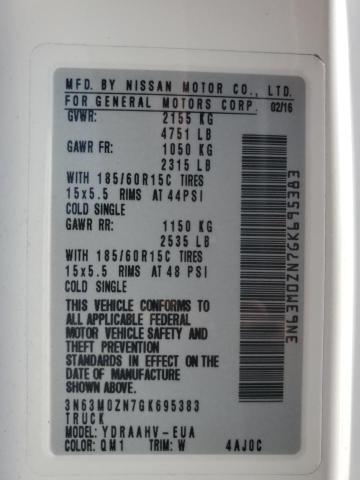 3N63M0ZN7GK695383 - 2016 CHEVROLET CITY EXPRE LT WHITE photo 14