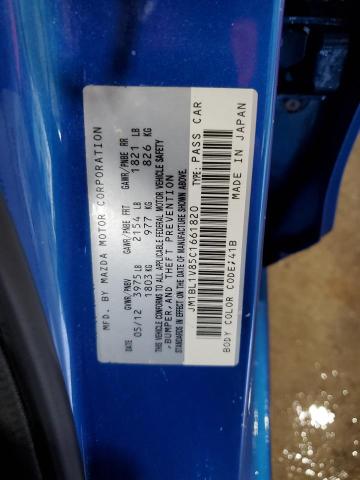 JM1BL1V85C1661820 - 2012 MAZDA 3 I BLUE photo 12