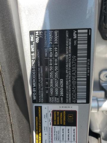 4JGDA5HB9EA383709 - 2014 MERCEDES-BENZ ML 350 4MATIC SILVER photo 13