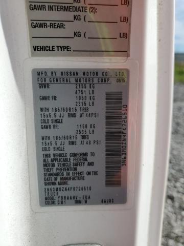 3N63M0ZN4FK726510 - 2015 CHEVROLET CITY EXPRE LT თეთრი ფოტო 14