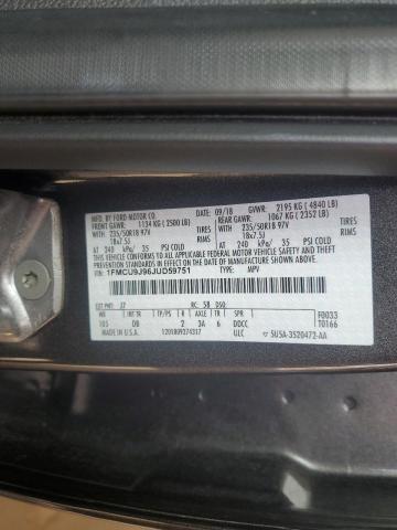 1FMCU9J96JUD59751 - 2018 FORD ESCAPE TITANIUM رمادي صورة 13