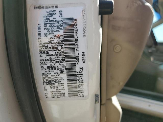 4T1BF28B03U270623 - 2003 TOYOTA AVALON XL WHITE photo 12