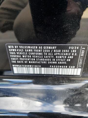 WVWGA7CD6RW219610 - 2024 VOLKSWAGEN GTI S BLACK photo 12