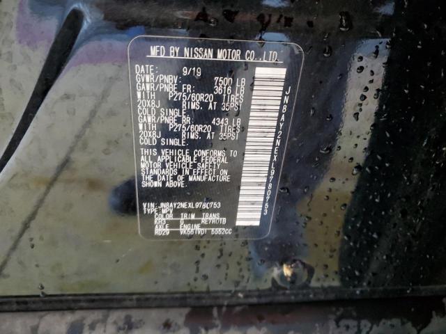 JN8AY2NEXL9780753 - 2020 NISSAN ARMADA PLATINUM BLACK photo 13