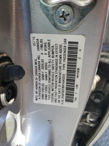 2HGFB2F89FH545553 - 2015 HONDA CIVIC EX SILVER photo 12