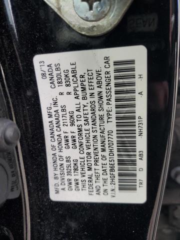 2HGFB6E51DH707770 - 2013 HONDA CIVIC SI BLACK photo 12