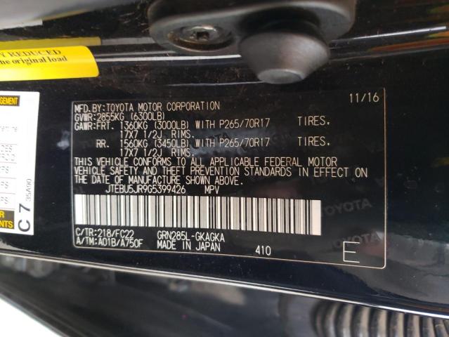 JTEBU5JR9G5399426 - 2016 TOYOTA 4RUNNER SR5/SR5 PREMIUM 黑色 照片 14