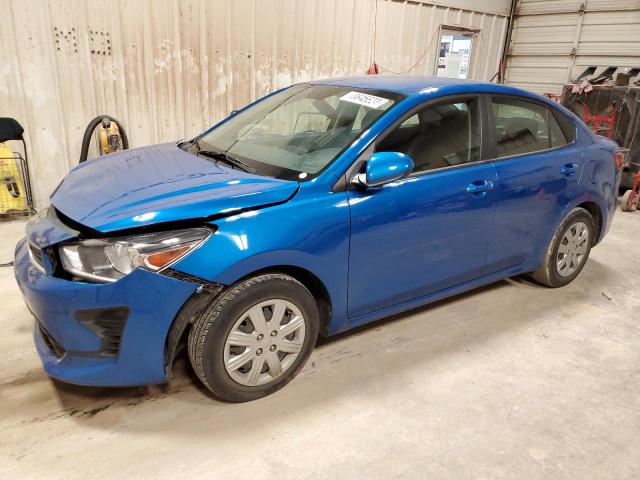 3KPA24AD4ME400406 - 2021 KIA RIO LX BLUE photo 1