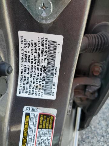 19XFA16559E008969 - 2009 HONDA CIVIC LX GRAY photo 12