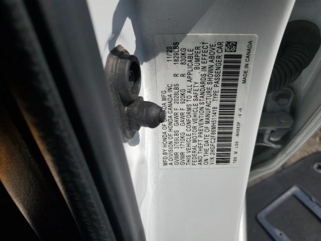 2HGFC2F86MH511418 - 2021 HONDA CIVIC SPORT 白色 照片 12