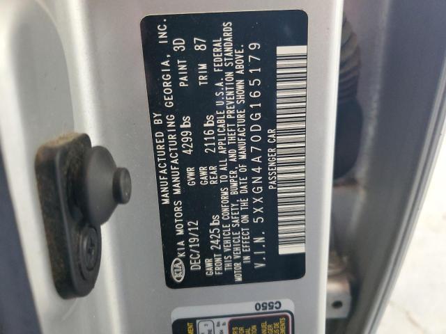 5XXGN4A70DG165179 - 2013 KIA OPTIMA EX SILVER photo 12