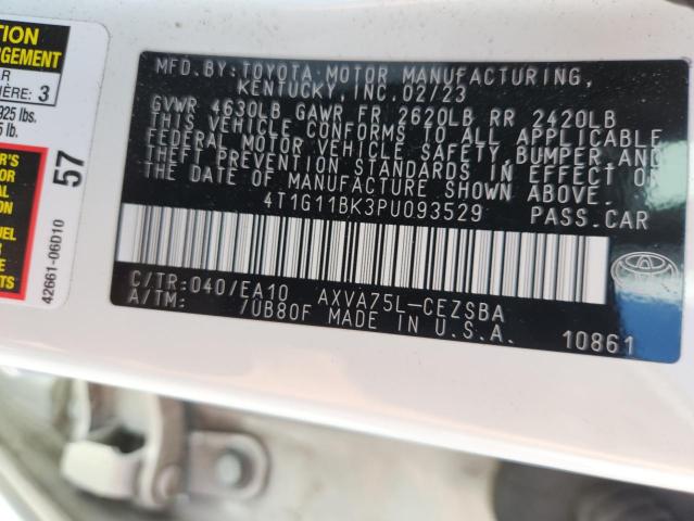 4T1G11BK3PU093529 - 2023 TOYOTA CAMRY SE NIGHT SHADE WHITE photo 12