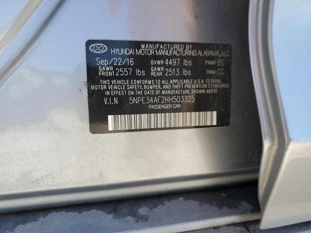 5NPE34AF2HH503325 - 2017 HYUNDAI SONATA SPORT SILVER photo 13