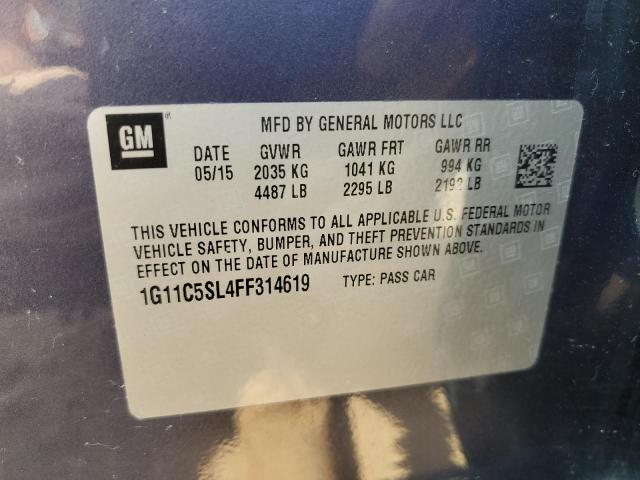 1G11C5SL4FF314619 - 2015 CHEVROLET MALIBU 1LT BLUE photo 12