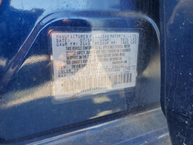 3N1AB7AP2JY343907 - 2018 NISSAN SENTRA S 蓝色 照片 13