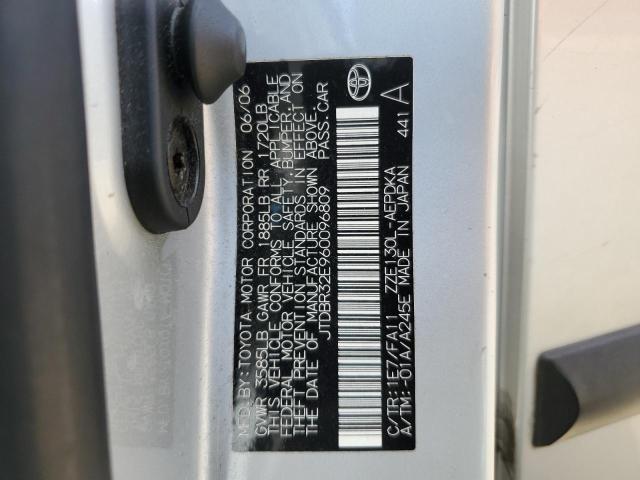 JTDBR32E960096809 - 2006 TOYOTA COROLLA CE SILVER photo 12