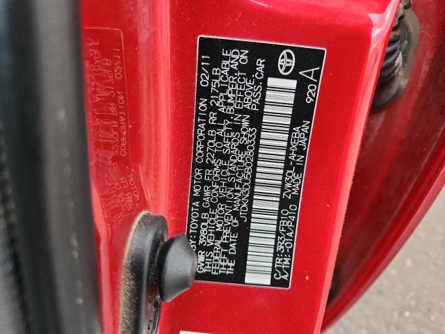 JTDKN3DU5B0280333 - 2011 TOYOTA PRIUS RED photo 13