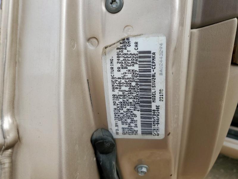 4T1BG22K5VU081927 - 1997 TOYOTA CAMRY CE GOLD photo 12