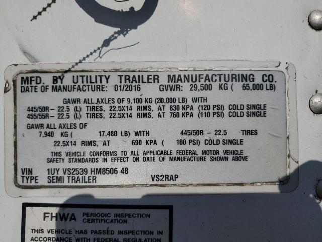 1UYVS2539HM850648 - 2017 UTILITY TRAILER Ağ foto 10