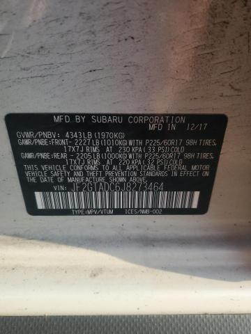 JF2GTADC6J8273464 - 2018 SUBARU CROSSTREK PREMIUM თეთრი ფოტო 13