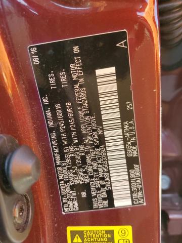 5TDJKRFH5GS326934 - 2016 TOYOTA HIGHLANDER XLE Bordo foto 13