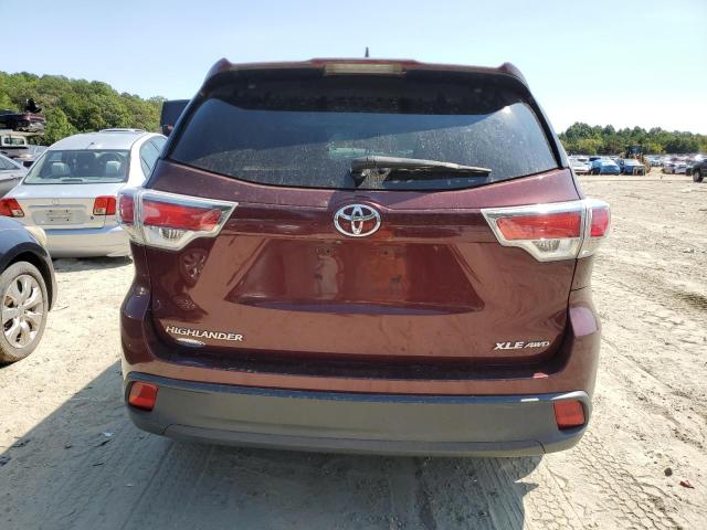 5TDJKRFH5GS326934 - 2016 TOYOTA HIGHLANDER XLE Bordo foto 6