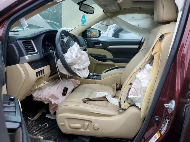 5TDJKRFH5GS326934 - 2016 TOYOTA HIGHLANDER XLE Bordo foto 7