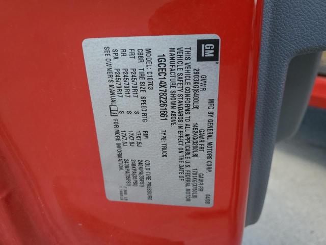 1GCEC14X78Z261661 - 2008 CHEVROLET SILVERADO C1500 წითელი ფოტო 13