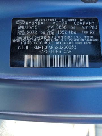 KMHTC6AE5GU260653 - 2016 HYUNDAI VELOSTER TURBO BLUE photo 13