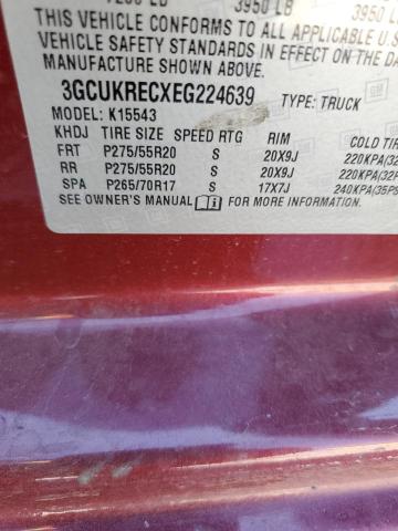 3GCUKRECXEG224639 - 2014 CHEVROLET SILVERADO K1500 LT RED photo 13