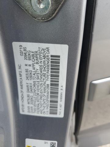 1HGCV2F9XKA012588 - 2019 HONDA ACCORD TOURING Серебристый фото 12