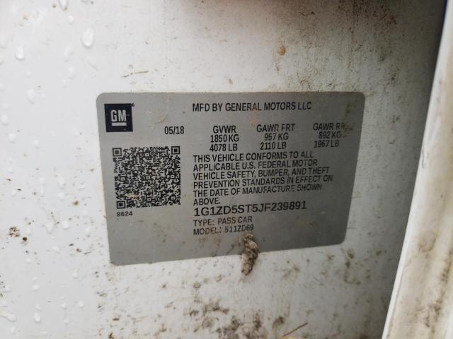 1G1ZD5ST5JF239891 - 2018 CHEVROLET MALIBU LT 白色 照片 12