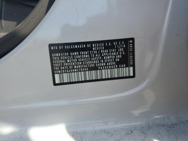 3VW2B7AJ4HM276058 - 2017 VOLKSWAGEN JETTA S SILVER photo 13