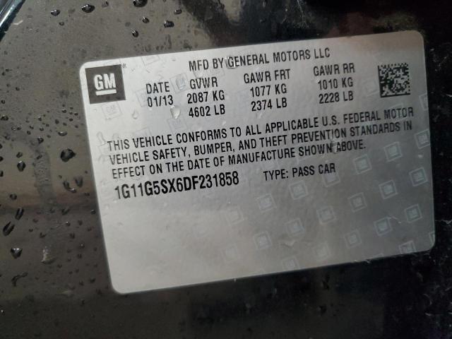 1G11G5SX6DF231858 - 2013 CHEVROLET MALIBU 3LT 石墨色 照片 12