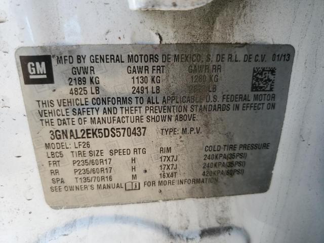 3GNAL2EK5DS570437 - 2013 CHEVROLET CAPTIVA LS 白色 照片 13