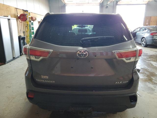 5TDJKRFH6FS176184 - 2015 TOYOTA HIGHLANDER XLE GRAY photo 6
