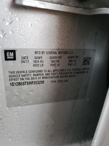 1G1ZB5STXHF253298 - 2017 CHEVROLET MALIBU LS Gümüş foto 12