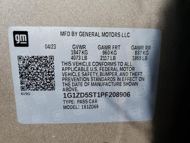 1G1ZD5ST1PF208906 - 2023 CHEVROLET MALIBU LT BEIGE photo 13