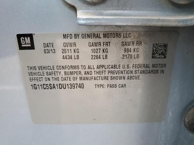 1G11C5SA1DU139740 - 2013 CHEVROLET MALIBU 1LT BLUE photo 12