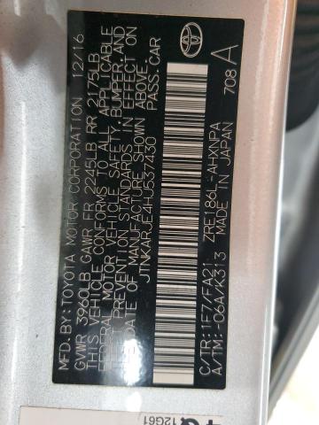 JTNKARJE4HJ537430 - 2017 TOYOTA COROLLA IM ვერცხლისფერი ფოტო 13