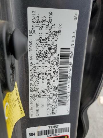 5TFJU4GN4DX041763 - 2013 TOYOTA TACOMA DOUBLE CAB PRERUNNER GRAY photo 12