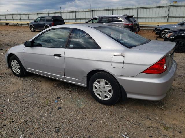 1HGEM22185L048431 - 2005 HONDA CIVIC DX VP SILVER photo 2