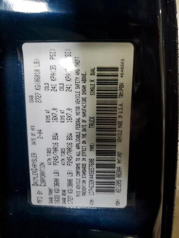 1D7HG32K44S657608 - 2004 DODGE DAKOTA SPORT ლურჯი ფოტო 12